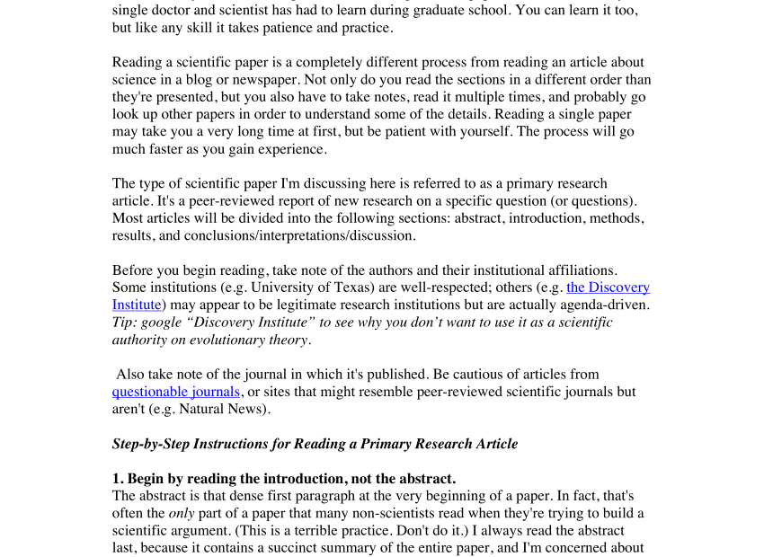 Pdf) How To Read And Understand A Scientific Article
